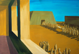 Pohřeb I / Funeral I, akryl na plátně / acrylic on canvas, 120X180, 2003
