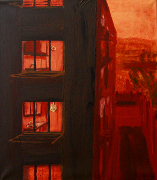 Noc v Dejvicích III /Night in Dejvice III, akryl na plátně / acrylic on canvas, 80X70, 2005